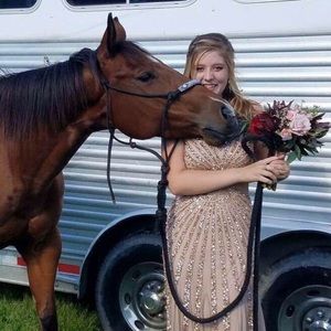 Gold sequin prom dress